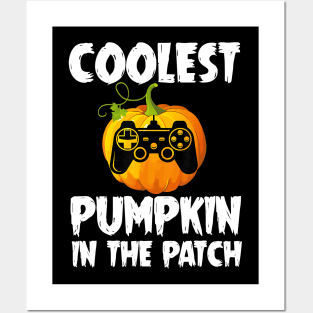 Coolest Pumpkin In Patch Video Gamer Halloween Costume Posters and Art